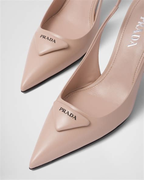 prada leather pumps round toe|prada leather slingback wedge pumps.